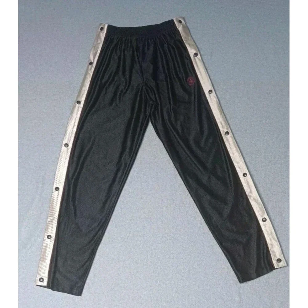 Vintage Converse All Star Button Up Snap Pants Mens Size Medium Black With White